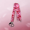 Lanyard flor rosa/rojo