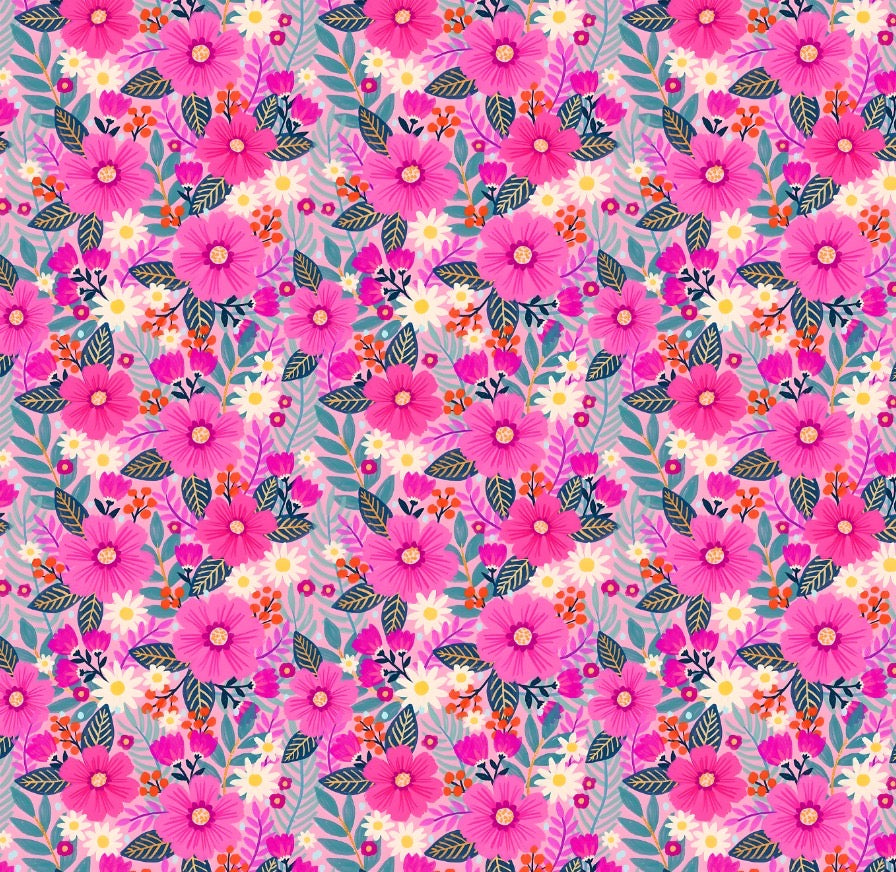 Bandana floral (flor fucsia)  🌺