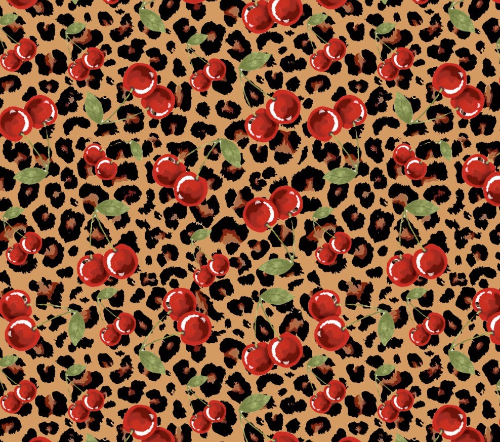 Bandana  animal print/cereza 🐆 🍒