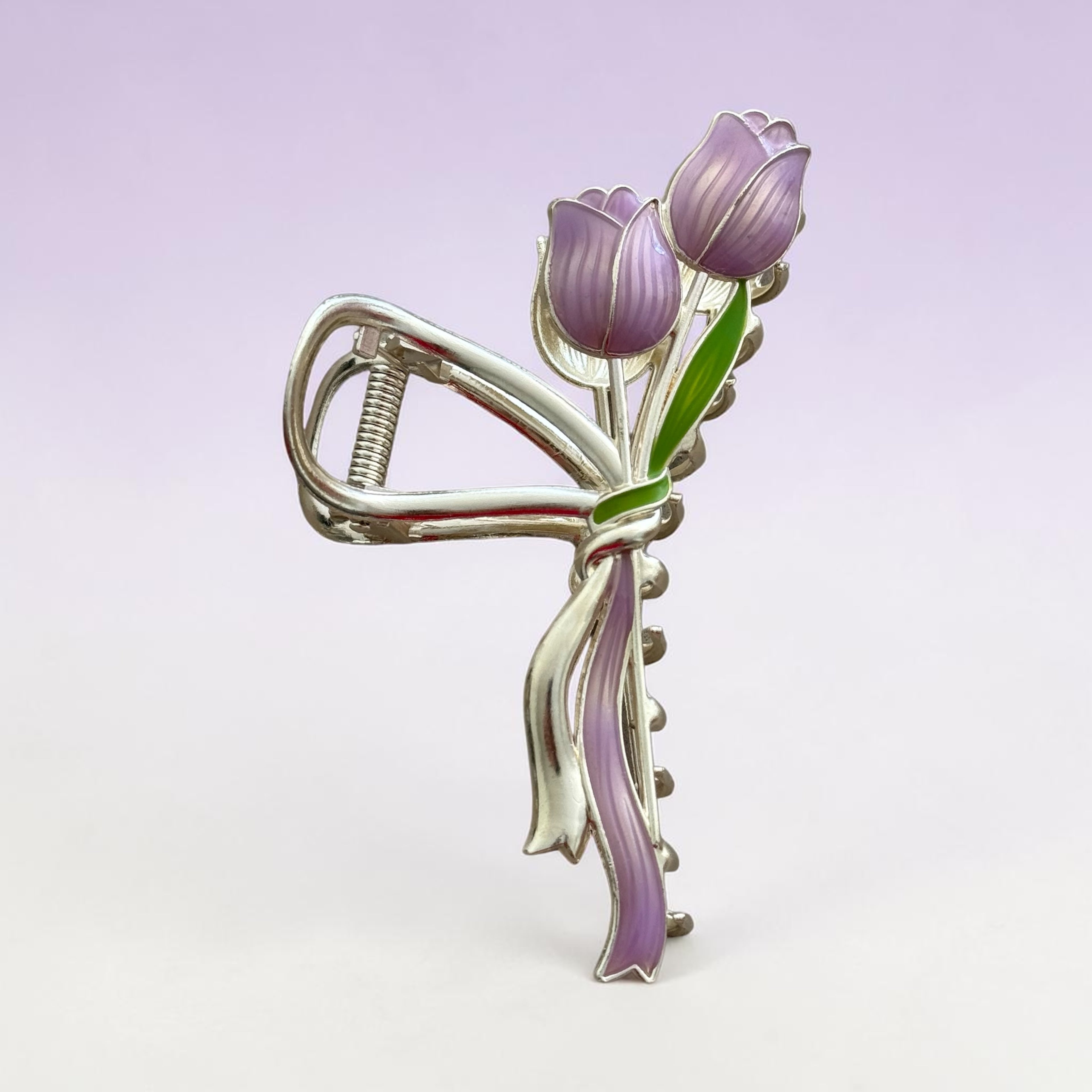 Pinza para cabello - Tulipanes lila
