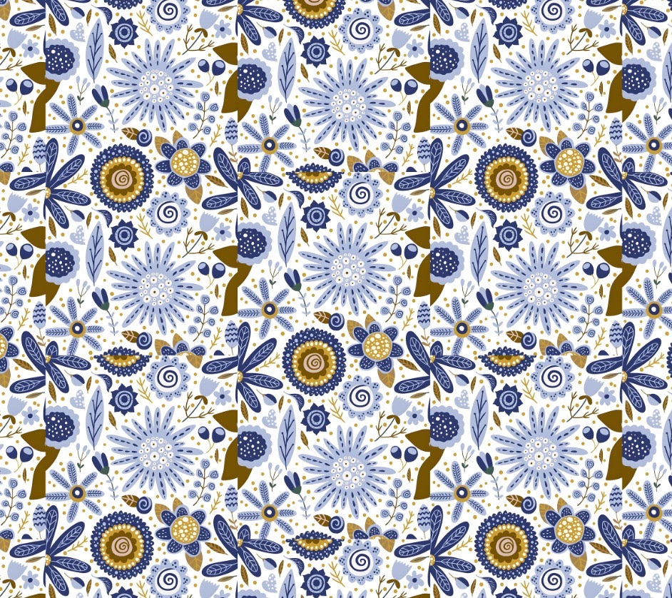 Bandana floral azul
