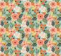 Bandana flores fondo verde aqua