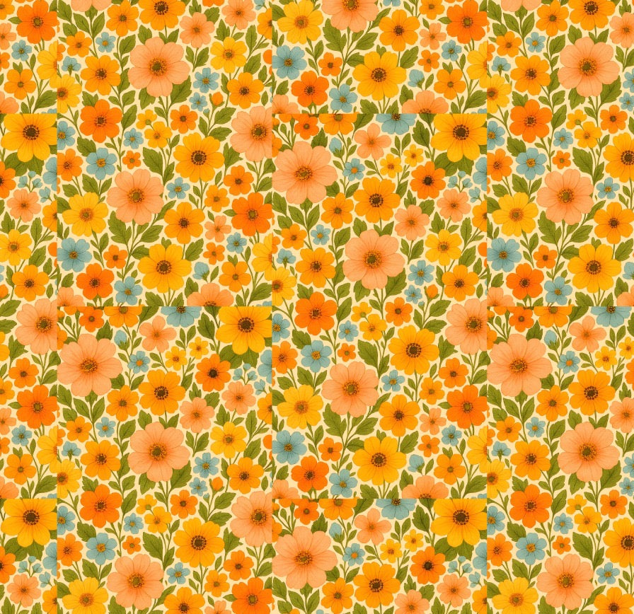 Bandana flores naranjas