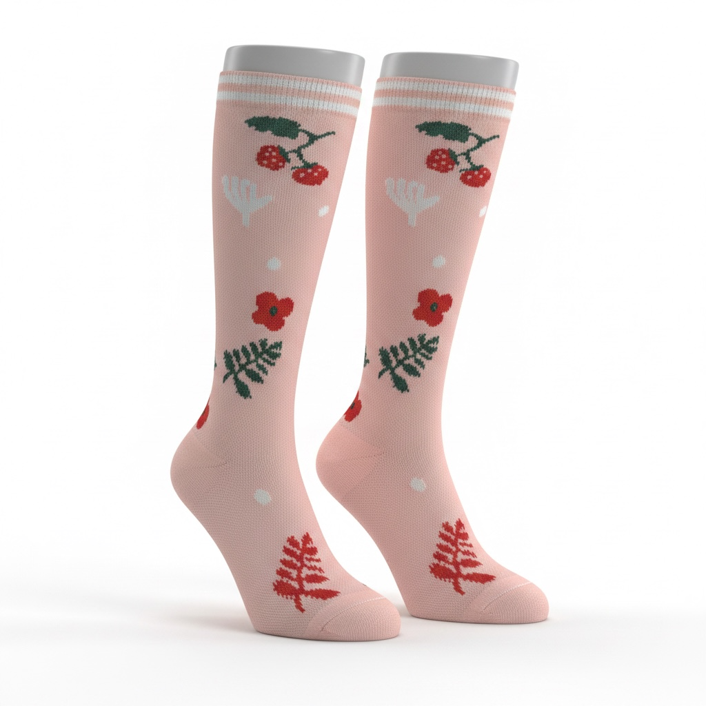 Medias de compresión -  fresas 🍓 y flores 🌺