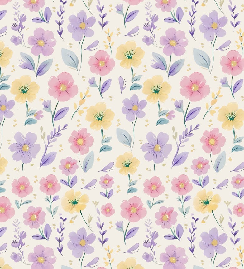 Bandana flores color pastel